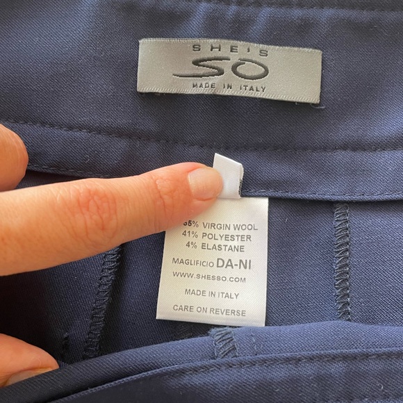 Italian Wool wide navy pants - Large - Picture 6 of 6